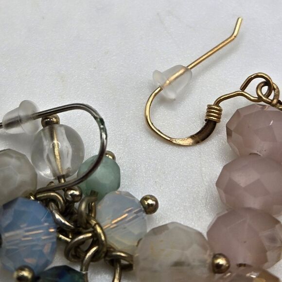 "5/$25" Mismatched Crystal Quartz Bead Pink & Green Dangle Earrings - Picture 5 of 6